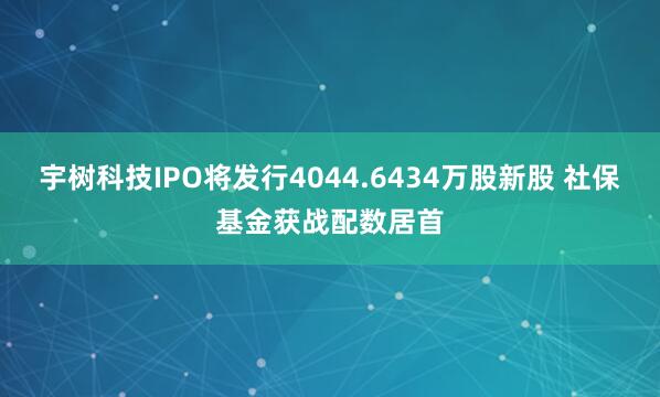 宇树科技IPO将发行4044.6434万股新股 社保基金获战配数居首