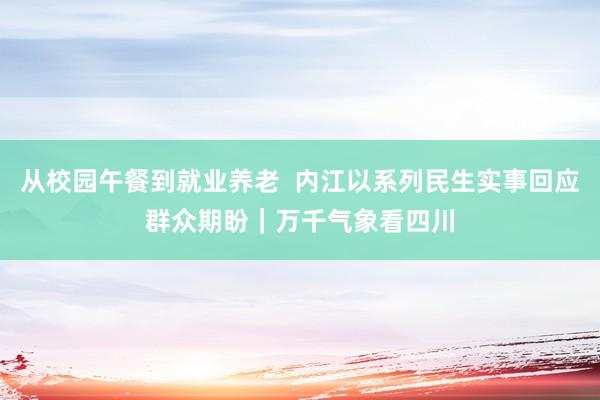 从校园午餐到就业养老  内江以系列民生实事回应群众期盼｜万千气象看四川