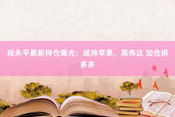 段永平最新持仓曝光：减持苹果、英伟达 加仓拼多多