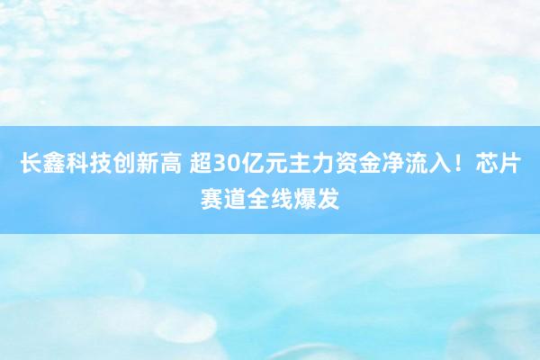 长鑫科技创新高 超30亿元主力资金净流入！芯片赛道全线爆发