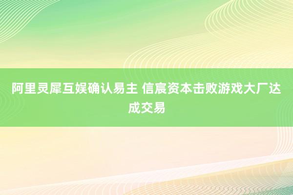 阿里灵犀互娱确认易主 信宸资本击败游戏大厂达成交易