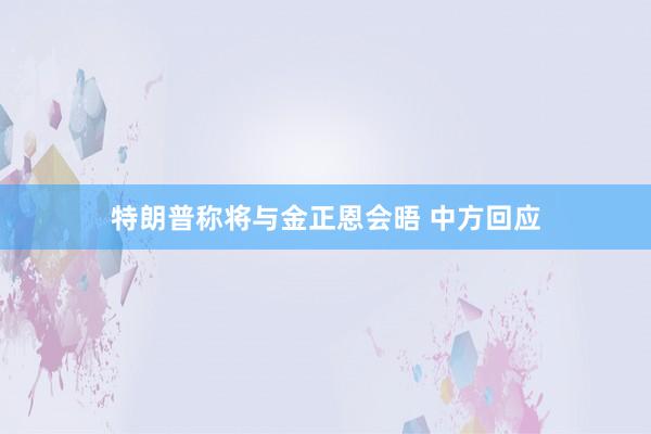 特朗普称将与金正恩会晤 中方回应