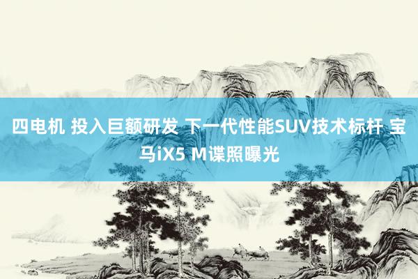 四电机 投入巨额研发 下一代性能SUV技术标杆 宝马iX5 M谍照曝光