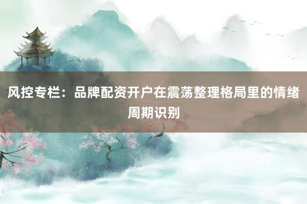 风控专栏：品牌配资开户在震荡整理格局里的情绪周期识别