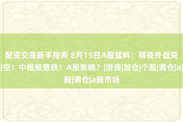 配资交易新手指南 8月15日A股猛料：隔夜外盘突发两利空！中概股普跌！A股影响？|游资|加仓|个股|调仓|a股市场