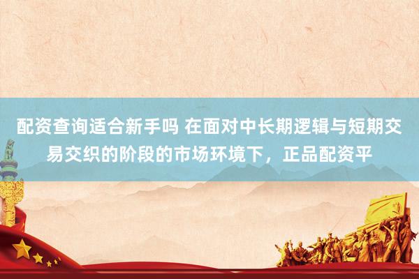 配资查询适合新手吗 在面对中长期逻辑与短期交易交织的阶段的市场环境下，正品配资平