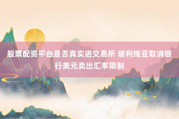 股票配资平台是否真实进交易所 玻利维亚取消银行美元卖出汇率限制
