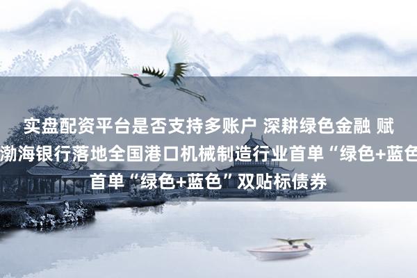 实盘配资平台是否支持多账户 深耕绿色金融 赋能蓝海经济｜渤海银行落地全国港口机械制造行业首单“绿色+蓝色”双贴标债券