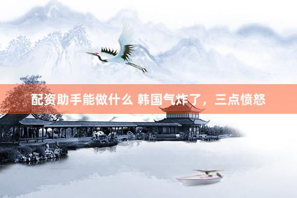 配资助手能做什么 韩国气炸了，三点愤怒