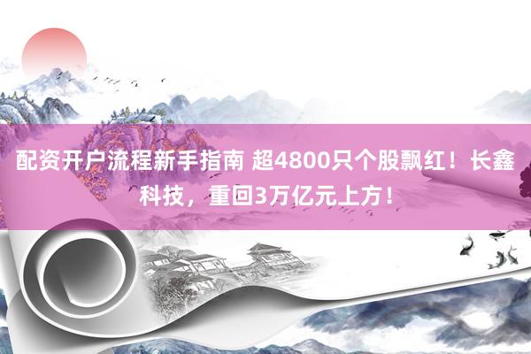 配资开户流程新手指南 超4800只个股飘红！长鑫科技，重回3万亿元上方！